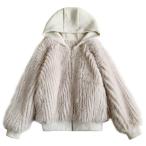  женский мех жакет с капюшоном . меховое пальто искусственный мех внешний сохранение тепла мягкий нежный мех блузон Parker осень 