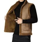 ボアベスト メンズ ムートンベスト スエード B3フライトジャケット 長袖 ジップアップ 裏ボア 防寒防風 シンプル 無地 厚手 通勤