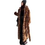  женский меховое пальто искусственный мех боа жакет длинный длина Leopard рисунок внешний защищающий от холода теплоизоляция .... Пальто Честерфилд зима одежда 