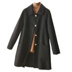 ウールコート パールボタン 真珠 折り襟 レディースジャケット トレンチコート 冬服 秋用 ポケット ベーシック 保温 カジュアル