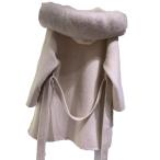  шерстяное пальто мех лисы капот ремень имеется la автомобиль пальто длинное пальто женский внешний осень-зима одежда body type покрытие жакет улица надеты 