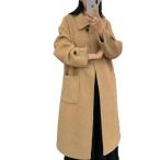  полупальто "даффл коут" шерсть длинный женский over пальто la автомобиль пальто внешний casual карман Trend мода Корея способ 