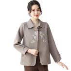 ジャケット レディース 春秋服 花柄 プリント シニア お年寄り 婦人服 前開き 折り襟 ポケット付き 大きいサイズ キレイめ 柔らかい