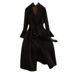  Пальто Честерфилд la автомобиль пальто шерсть 100 ремень имеется хаки черный Brown over пальто длинный длина женский внешний путешествие 