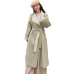  женский Пальто Честерфилд la автомобиль пальто тренчкот тонкий ремень шерсть двусторонний 2 цвет надеты .. свободно casual одежда внешний 