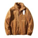  боа жакет внешний мужской пальто воротник-стойка одноцветный сохранение тепла Zip . защита от ветра холод толстый Street серия надеты .. флис боа зима одежда 