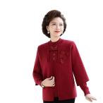 2点セット ニットカーディガン 花 春秋服 前開き 着痩せ シニア 婦人服 お年寄り カジュアル キレイめ スタイリッシュ 長袖 トップス