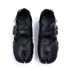 ショッピング足袋 足袋パンプス バレエシューズ ダブルストラップ レディース 厚底靴 4cmアップ レザー コンフォート 履き心地 メイド靴 女性 通気性