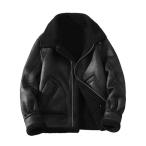 レザージャケット メンズ ムートンジャケット 裏ボア 本革 長袖 B3フライトジャケット ゆったり スエード 防寒着 保温 防水 通勤