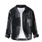 ショッピングクールビズ デニムシャツ メンズ オックスフォードシャツ 長袖 ジャケット パッチワーク 春秋 前開き ボタンダウン レギュラーフィット 柔らかい