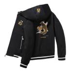  байкерская куртка обыкновенный карп рисунок блузон японский стиль куртка с логотипом мужской Zip выше большой размер куртка вышивка мир рисунок осень-зима крепкий 