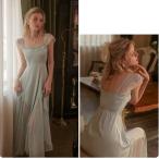 ネグリジェ キャミソール ワンピーパジャマ 透け感 ルームウェア 寝巻き 部屋着 レディース 夏用 アンクル丈 フランス風 エレガント