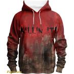 ハロウィン パーカー メンズ 血 ホラー おもしろ プリント おしゃれ スウェット プルオーバー フード付き 長袖 ファッション 個性的