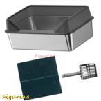  нержавеющая сталь производства туалет box высокий боковая сторона. туалет хлеб . кошка для туалет скол .. предотвращение высокий крыло Stop вход туалет box чёрный 