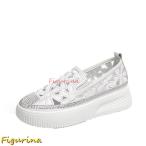 エスパドリーユシューズ レディース 厚底 スリッポン 花柄 サンダル ローカット 透け感 素足 通気性 軽量 疲れにくい 滑り止め 夏用