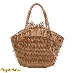 編みバッグ カゴバッグ ペーパー素材 ショルダーバッグ 2way 巾着 ギョウザ型 夏用 草編みバッグ レディース ビーチ 旅行 ハワイ