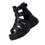 グラディエーターサンダル レディース ブーツサンダル 厚底 フラット 歩きやすい コンフォート オープントゥ 身長アップ ハイカット 夏用