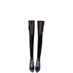 ショッピングニーハイブーツ オーバーニーハイブーツ ロングブーツ レディース ハイヒール 22.5-27.5cm 超長 エナメル ポインテッドトゥ 秋冬用 長ブーツ