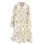 キルト ネグリジェ レディース 厚手 秋冬 キルティング ルームワンピース 長袖 保温 綿100 前開き バスローブ ナイトガウン 部屋着