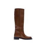 ニーハイブーツ レディース チャンキーヒール ウェッジソール ロング丈 膝丈 長ブーツ ラウンドトゥ ローヒールヒール 太めヒール 牛革