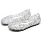  Raver сандалии женский желе обувь Kirakira прозрачный чувство Flat туфли без застежки море Princess . море двоякое применение туфли-лодочки ламе весна лето осень маскарадный костюм 
