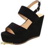 サンダル レディース 歩きやすい ウェッジソール ヒール 10cm 厚底 サンダル 厚底ウェッジ ストラップサンダル バックストラップ 黒