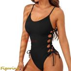 レディース水着 モノキニ オールインワン オトナ女子 サイドカット レースアップ セクシー キャミソール スイムウェア ビーチウェア 旅行