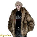  меховое пальто мужской с капюшоном . градация mo Como ko молния искусственный мех мех жакет боа пальто короткий пальто зима одежда 