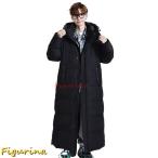 ロングダウン ベンチコート ダウンコート メンズ レディース 冬服 フード付き 通気性 はっ水加工 ロング丈 膝下 無地 韓国風 厚手