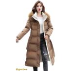 ファー付き フード ベンチコート ロングダウンコート レディース ダウンコート 中綿入り ダウンジャケット 冬服 防寒着 あったか 防寒
