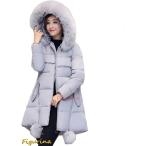 ダウンコート レディース ミドル丈 男女兼用 ベンチコート フード 防風 防水 アウター ジャケット 大きいサイズ ダウンジャケット 冬服