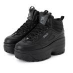 ショッピングoutlet 在庫限り outlet / 処分特価品  WSS25025001 DISRUPTOR II WEDGE MID BLACK/SILVER レディース メンズ ユニセックス スニーカー FILA フィラ 厚底