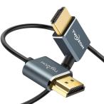 Twozoh HDMI ケーブル L字型 向右 角度 90° 2M、超薄型 HDMI スリム オス-オス コード 3D/4K@60Hz対応