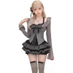 セットアップ レディース スカート 地雷系 ミニ ベスト セーター ３点セット 長袖 春 夏 秋 冬 森ガール サブカル系 ギャル 量産型