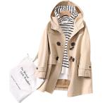 ダッフルコート トレンチコート 森ガール系 スプリングコート ロング レディース ジャケット アウター フード 春秋 防寒着 トグルボタン