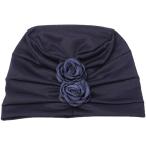 ナイトキャップ シルクナイトキャップ エレガント レディース ターバンキャップ 花付き ビーニーキャップ 帽子 春 夏 カジュアル