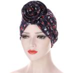 ナイトキャップ シルクナイトキャップ イスラム教徒のターバンビッグフラワーインドハット女性 結婚式帽子レディースキャップ