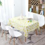 テーブルクロス マルチクロス 長方形 140x160cm レモン柄 コットンリネン テーブルマット デスクマット 汚れ防止 耐熱 耐久性 布