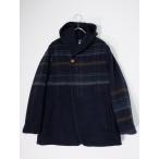 ショッピングショール Pallas Palaceパラスパレス ソフトウールメルトン タータンチェック フードショールカラーショートコート[LCTA80453]