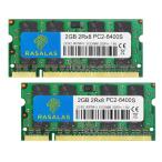Rasalas 4GB DDR2 PC2-6400 800MHz Sodimm 2x2GB PC2 6400S 2Rx8 1.8V CL6 ラップトップのためのメモリー