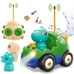 KaeKid ラジコンカー 恐竜 玩具 男の子 車 おもちゃ 2歳 3歳 電動RC リモコンカー 子供向け 人気 LED