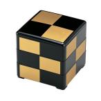 若泉漆器 3段重箱 5.5寸重 黒 金市松(内黒) H-166-5-A