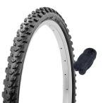 シンコー 26インチ 自転車 タイヤ チューブ セット オフロードタイヤ 26×1.95 ブラック H/E S