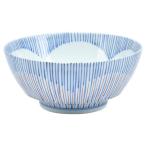 有田焼 渓山窯 「 究極の ラーメン鉢 」 花十草柄 (青・ブルー) 直径約18×高さ8cm ラーメン丼 器