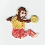 ショッピングワッペン 刺繍アイロンワッペン（猿のおもちゃシンバル）