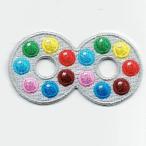 刺繍アイロンワッペン（メガネチョコ）