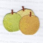 ショッピング梨 刺繍アイロンワッペンフルーツ（梨/なし）