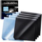 DABLOCKS クリーニングクロス メガネ拭き マイクロファイバー 液晶画面やカメラレンズにも 20cm*20cmの8枚セット 黒4枚 水色4枚