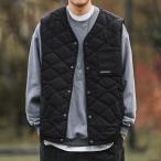 キルティングベスト メンズ 秋冬 アウター ノーカラー 重ね着 レイヤード 暖かい ポケット付 中綿 軽量 キルト カジュアル デイリー アウトドア ルームウェア