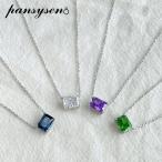 ネックレス ダイヤモンド エメラルド シルバー チェーン レディース ソリッド 925 ジュエリー 氷 アイス カット サファイア